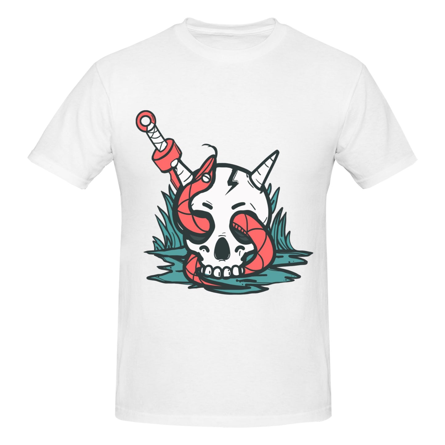 Skull Short Sleeve Cotton T-Shirt For Men
