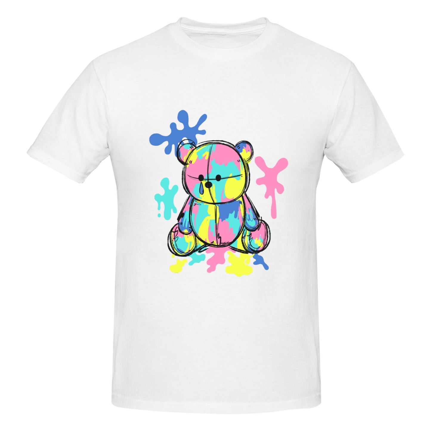 Little Bear Doodle Short Sleeve Cotton T-Shirt For Men