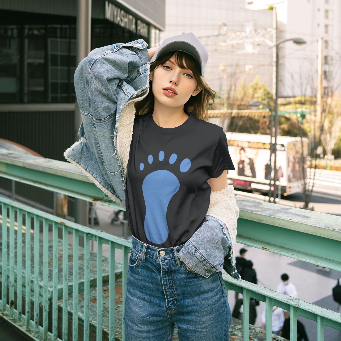 Footprints Women's Short Sleeve Cotton T-Shirt