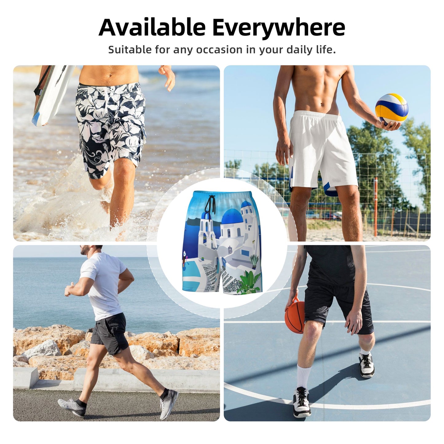 Greek Scenery Men's Beach Shorts