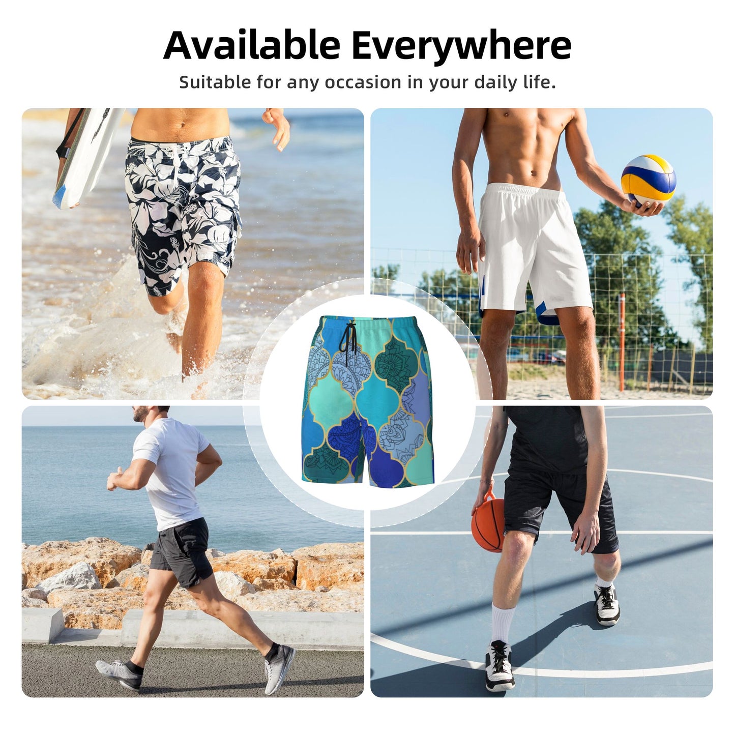Moroccan Patterns Men's Beach Shorts