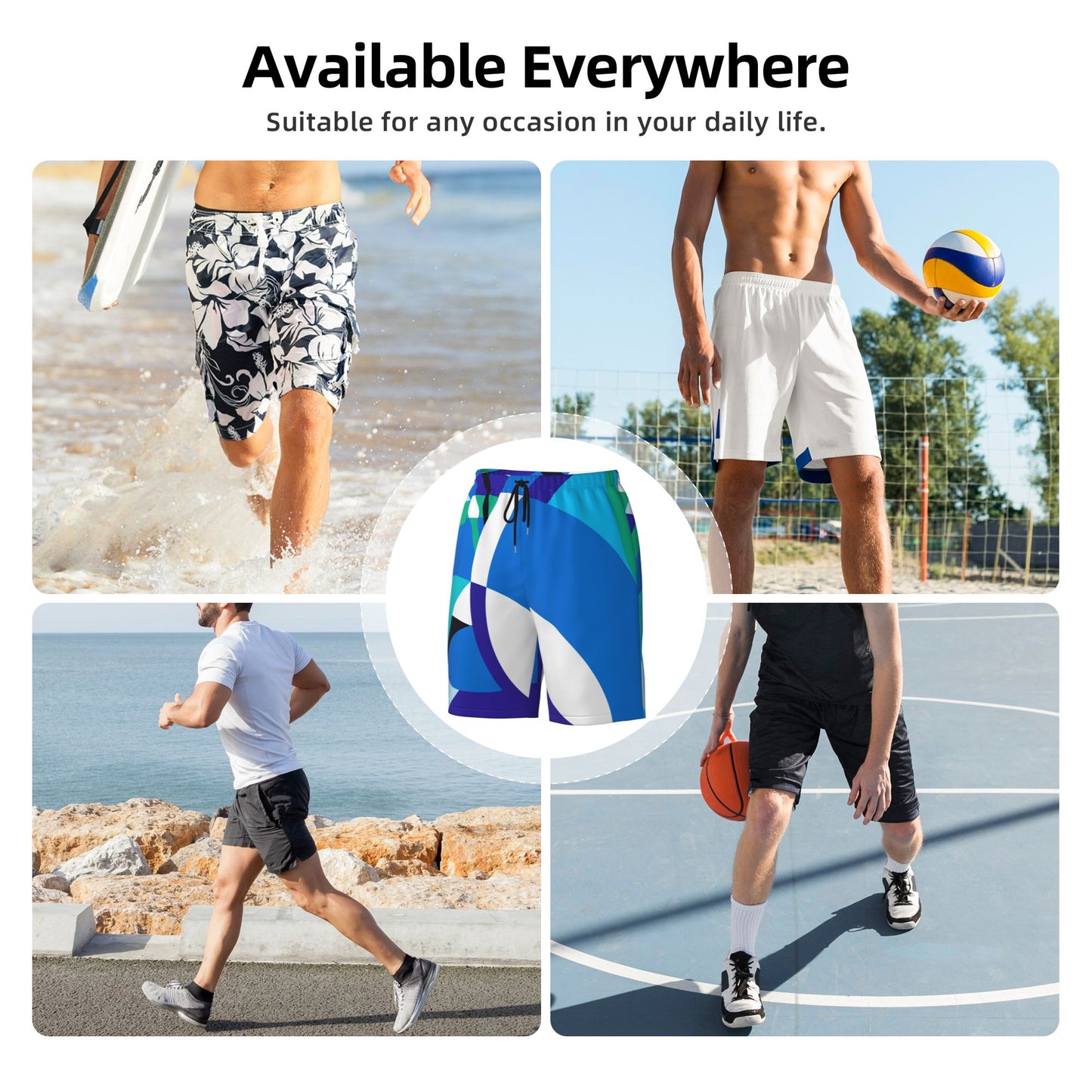 Curvature Geometry Men's Beach Shorts
