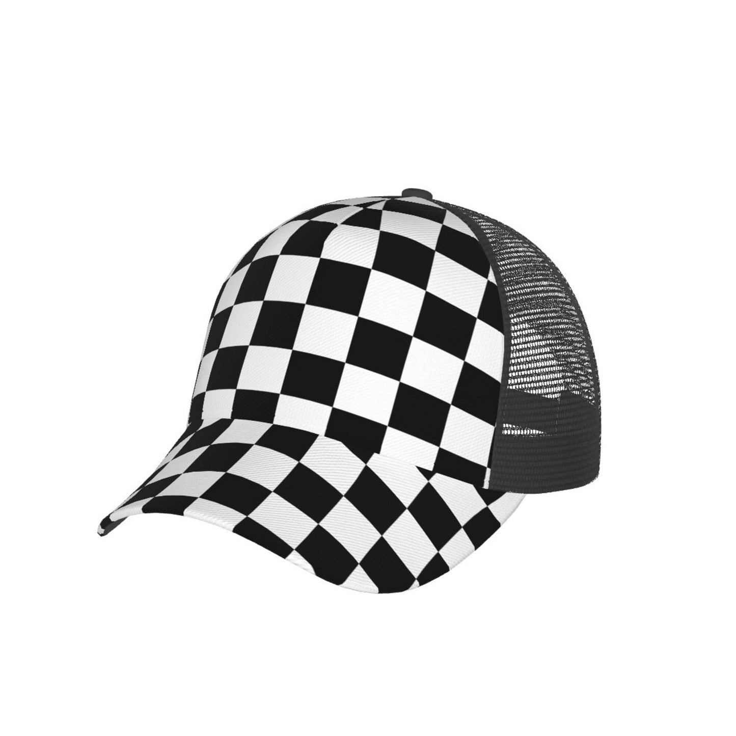 Black And white Checkered Baseball Hats For Men Or Women