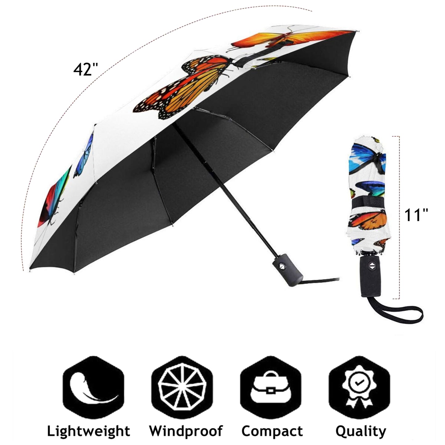 Classic Butterfly UV Blocking Foldable Umbrella