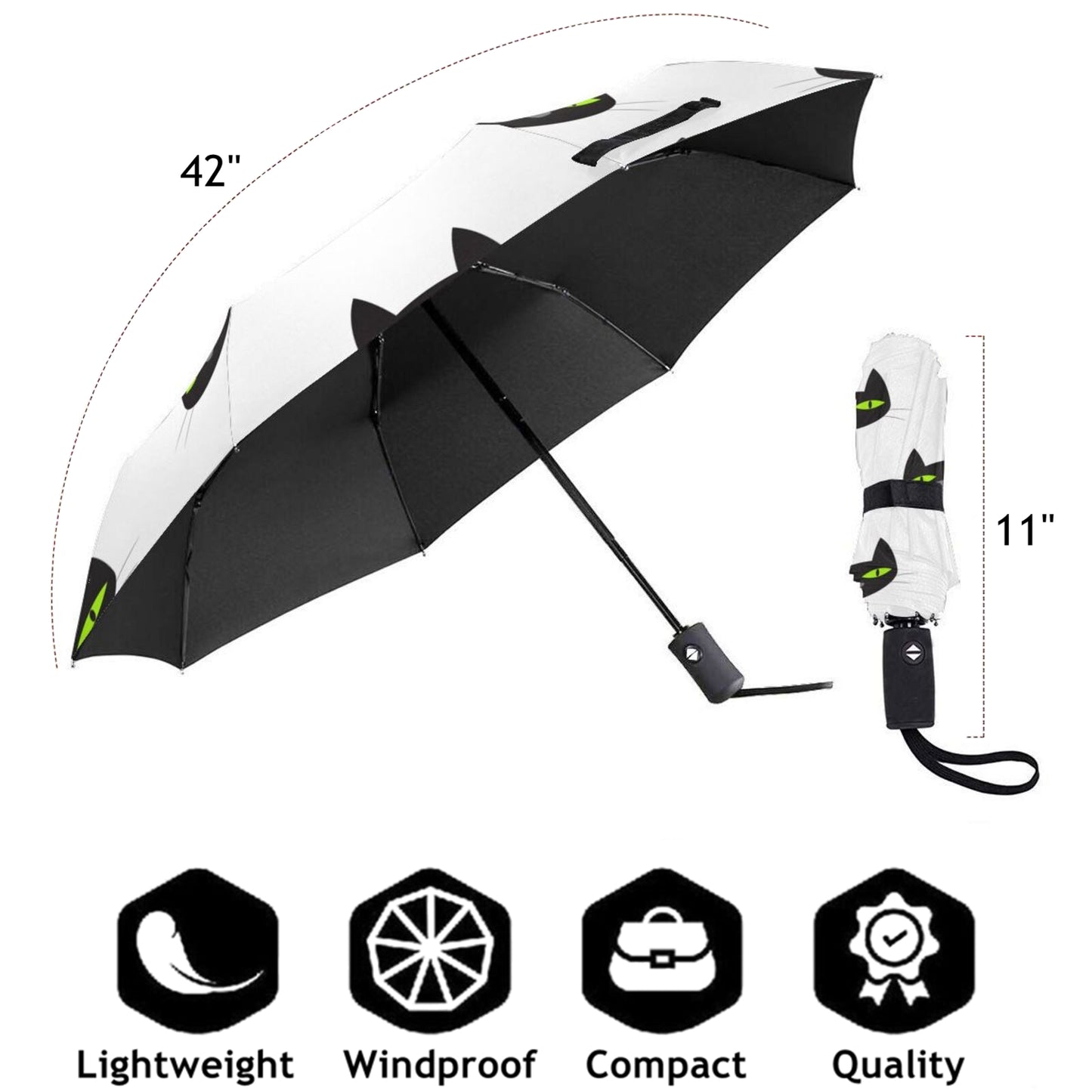 Anime Cat Small Mini Folding Umbrella Automatic