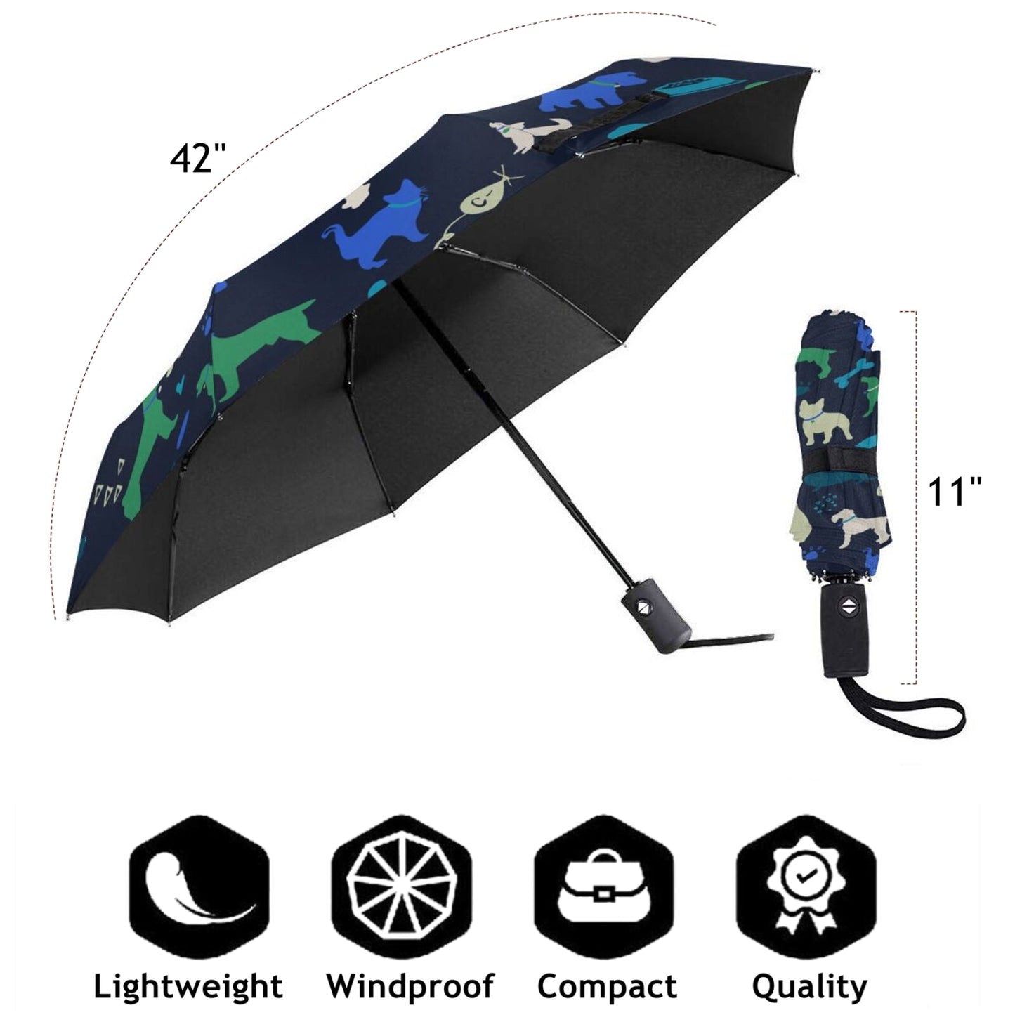 Classic Pets Design Automatic Folded Umbrella