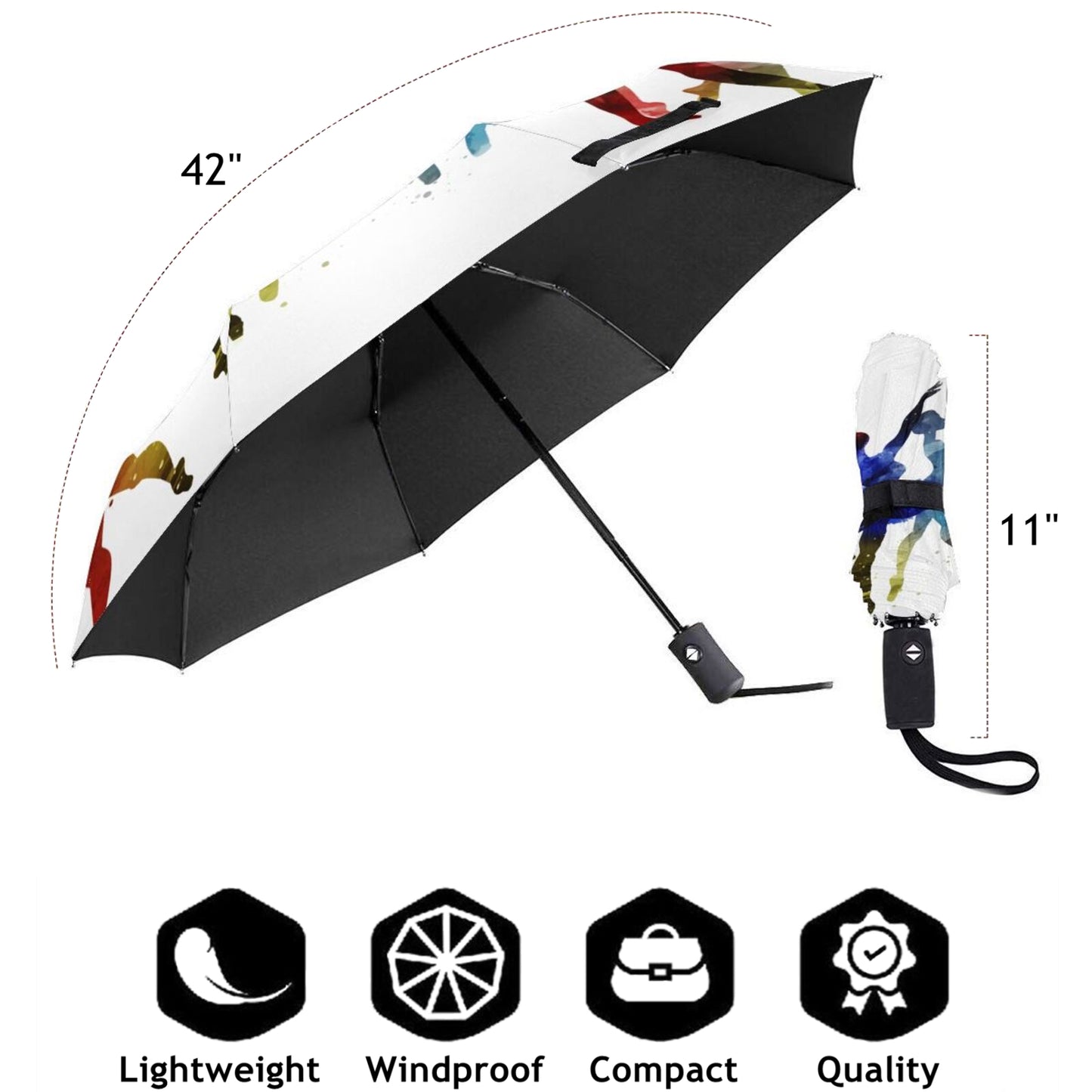 Dancing Ballerina Foldable Travel Umbrella Automatic Open Close