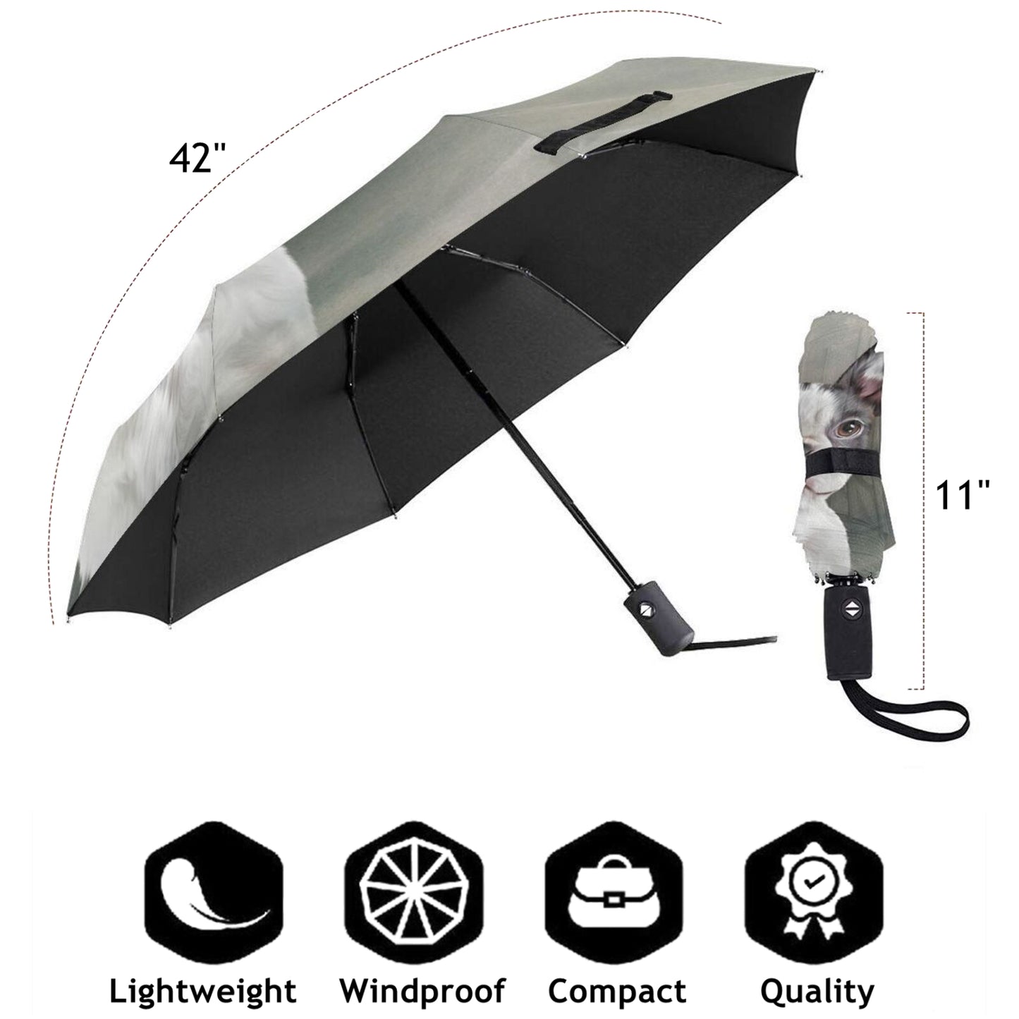 Lovely Dog Automatic Foldable Umbrella