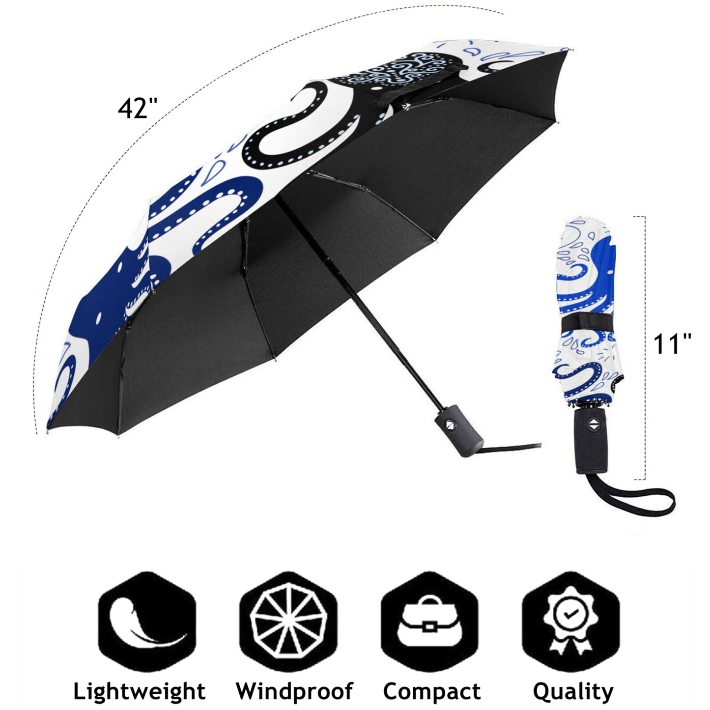Octopus Design Automatic Open And Close Foldable Umbrella