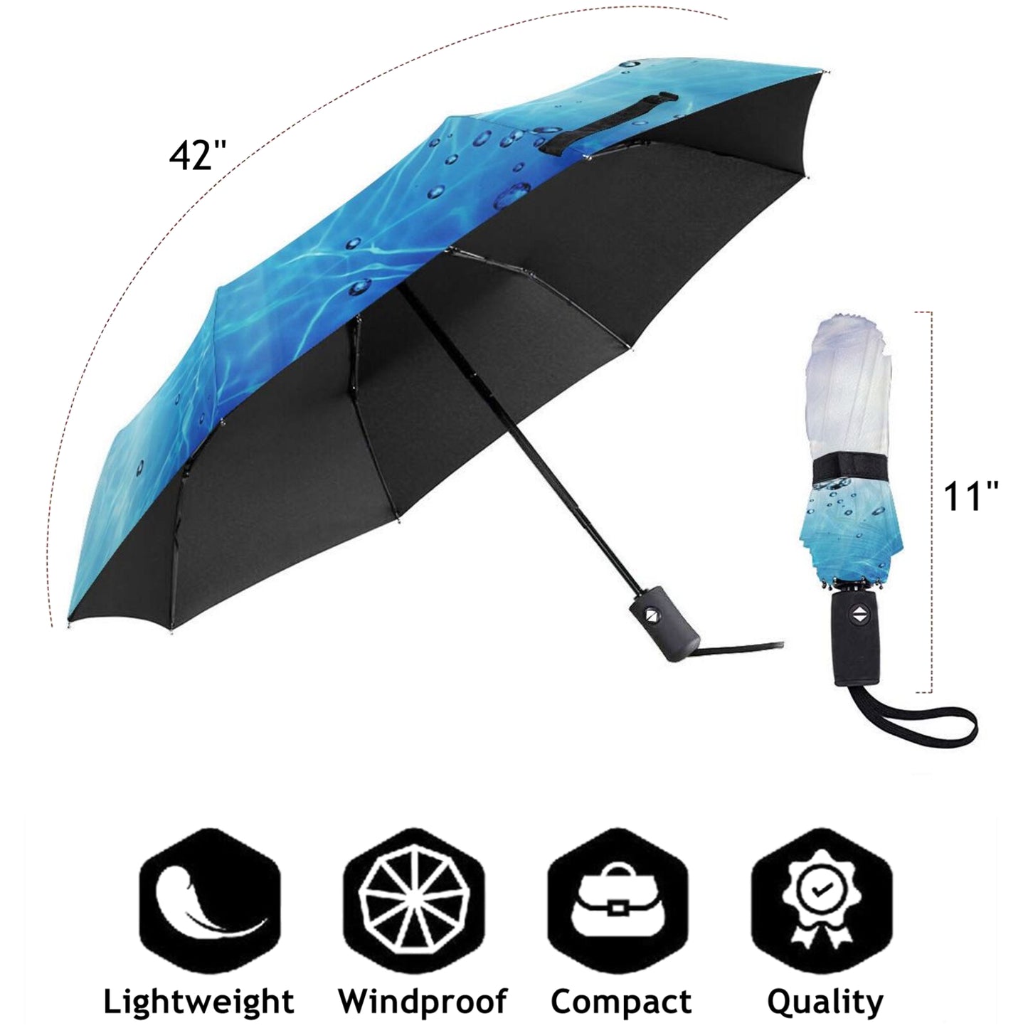 Sunshine And Water Droplets Compact Umbrella Automatic Open And Close