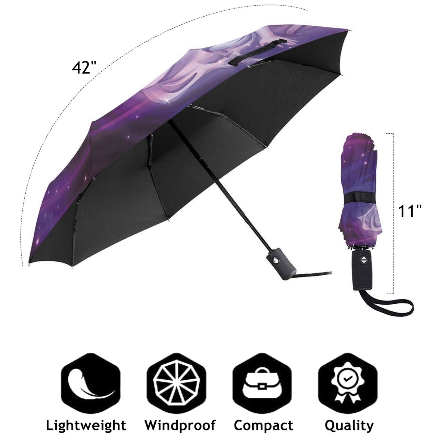 Anime Girl Anti-UV Foldable Travel Umbrella Automatic Open Close