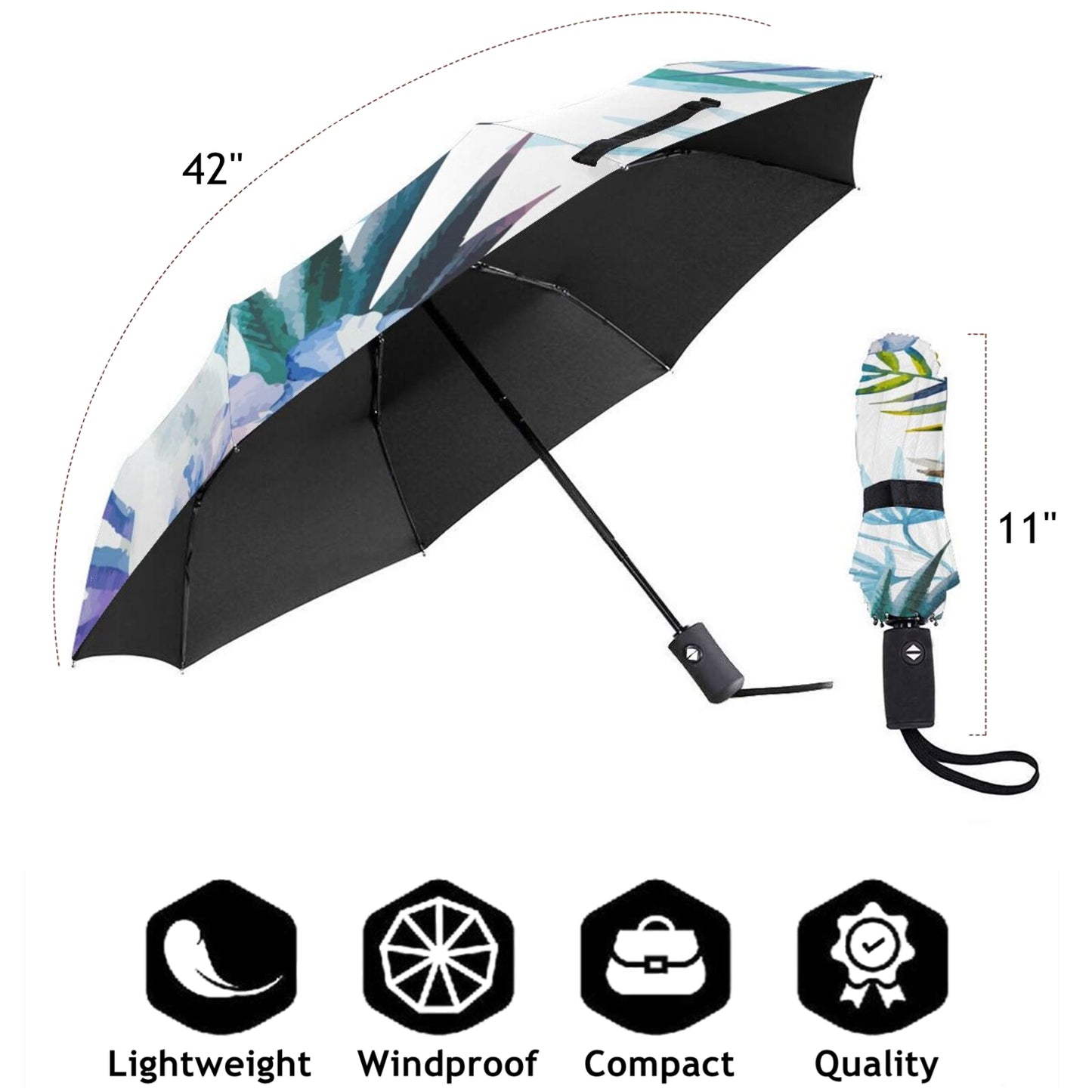 White Parrot Anti-UV Foldable Umbrella Automatic Open And Close