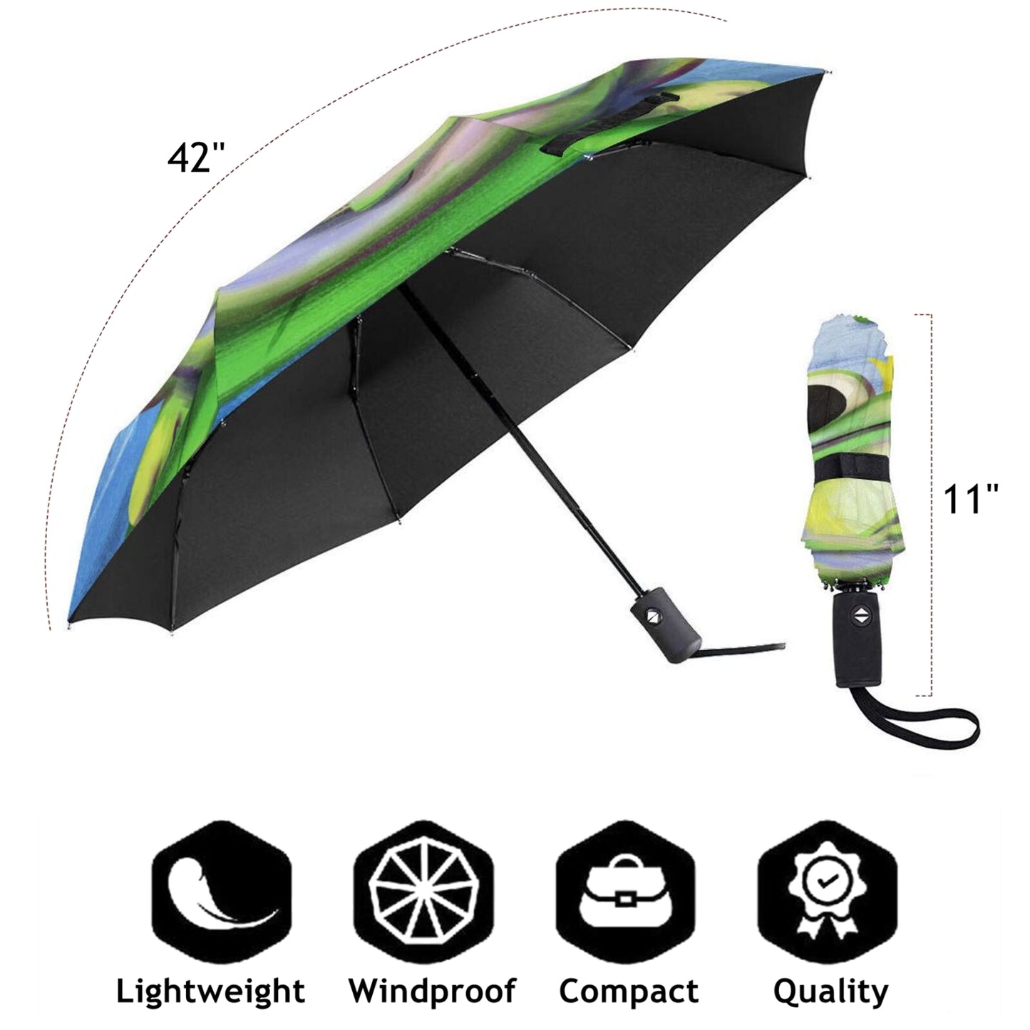 Frog Design Small Automatic Foldable Compact Umbrella