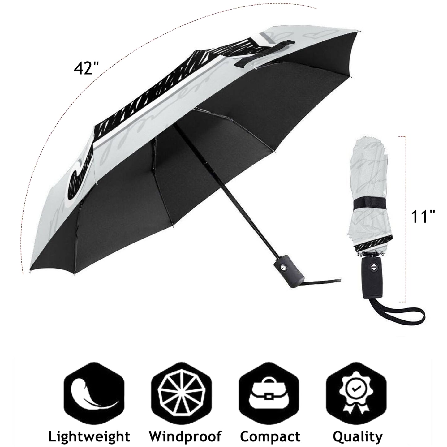 Cat Design Small Compact Umbrella Auto Open and Auto Close