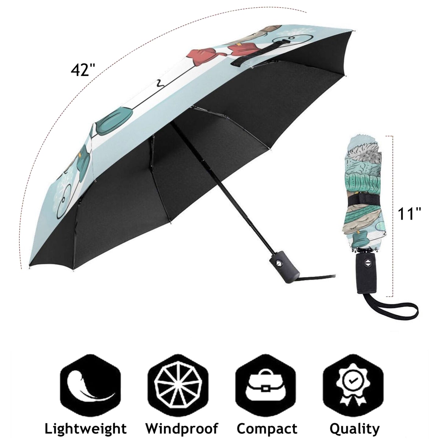 Owl Couple Automatic Foldable Umbrella With UV Protection