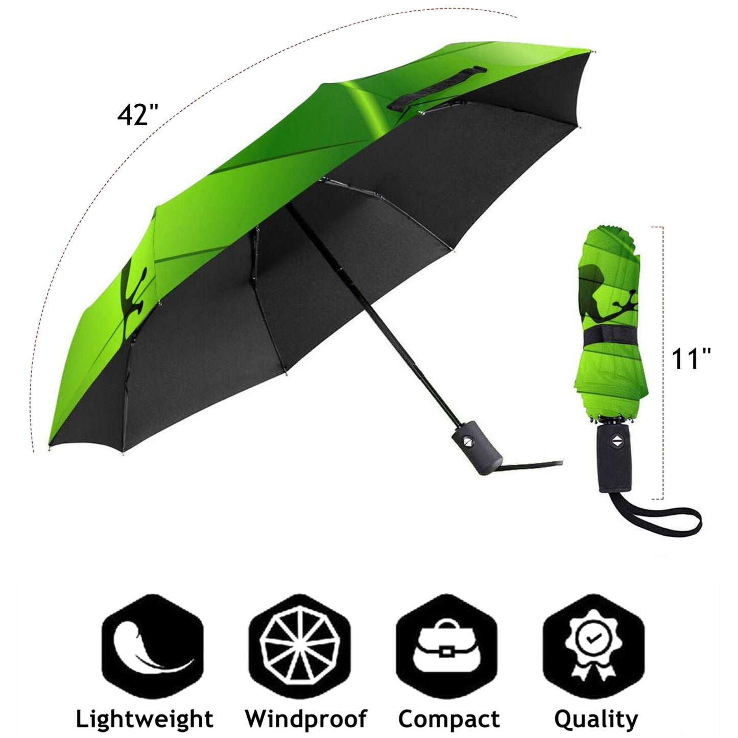 Funny Frog UV Protection Foldable Umbrella Automatic Open And Close