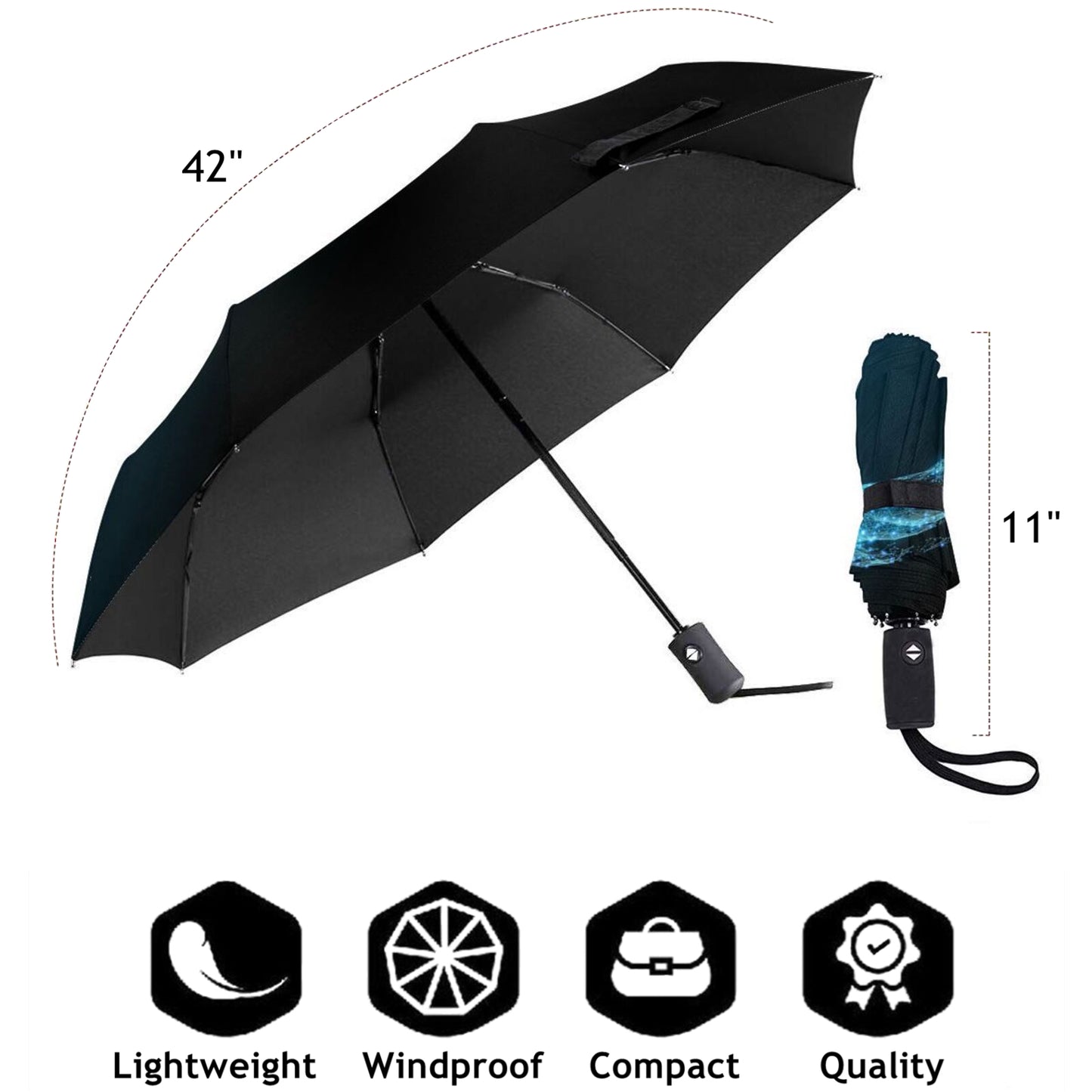 Whale Starry Sky Design UV Protection Foldable Umbrella Automatic Open And Close