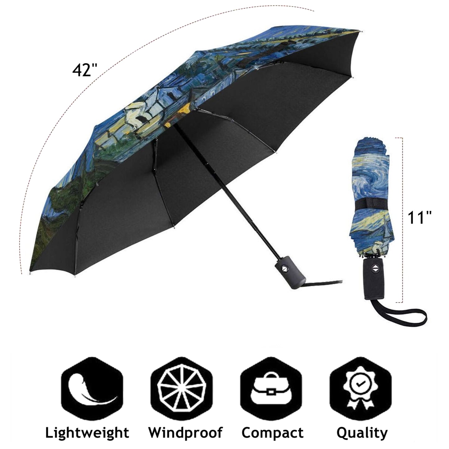 Starry Night Folding UV Umbrella For Women And Men
