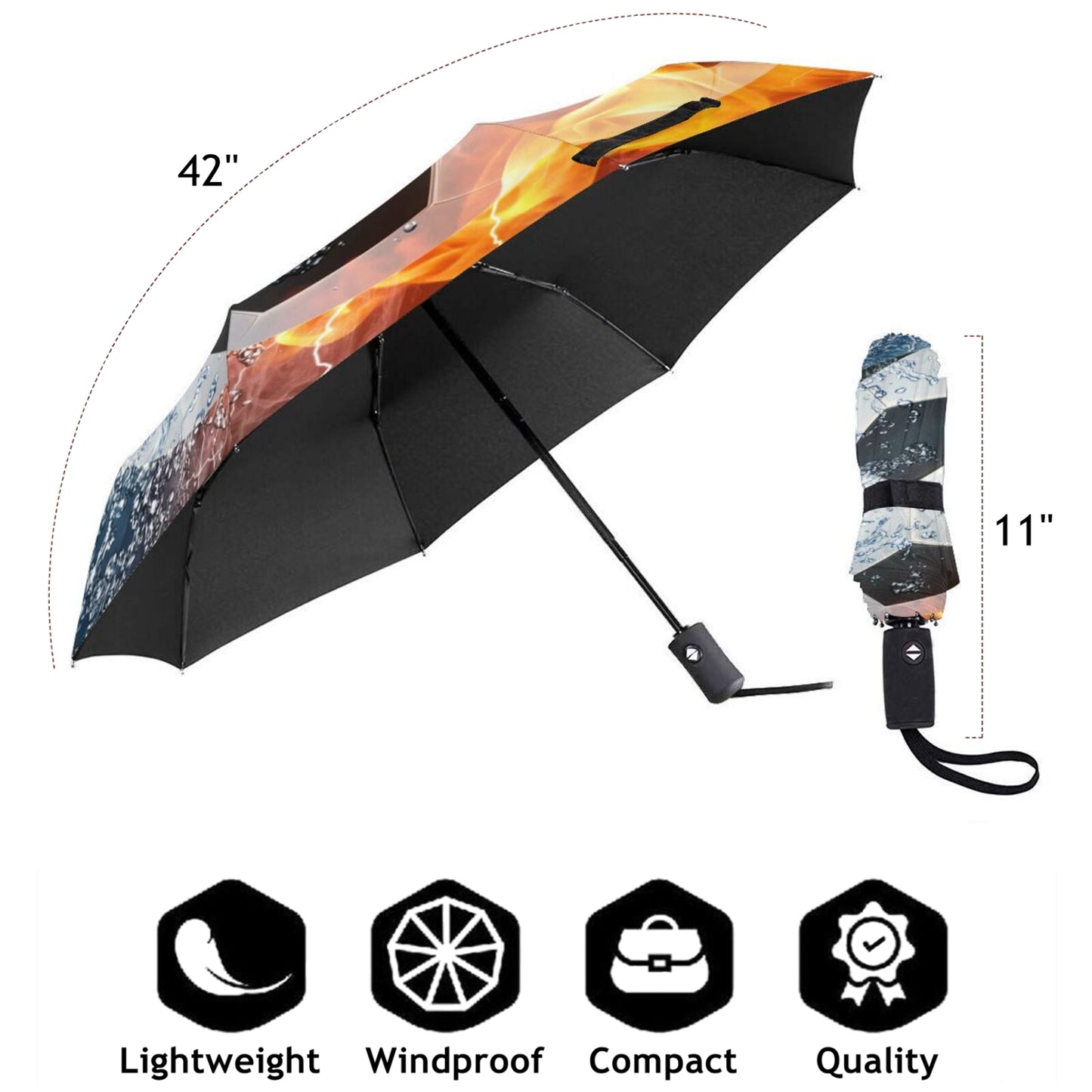 Soccer Print Foldable UV Umbrella Automatic Open And Close