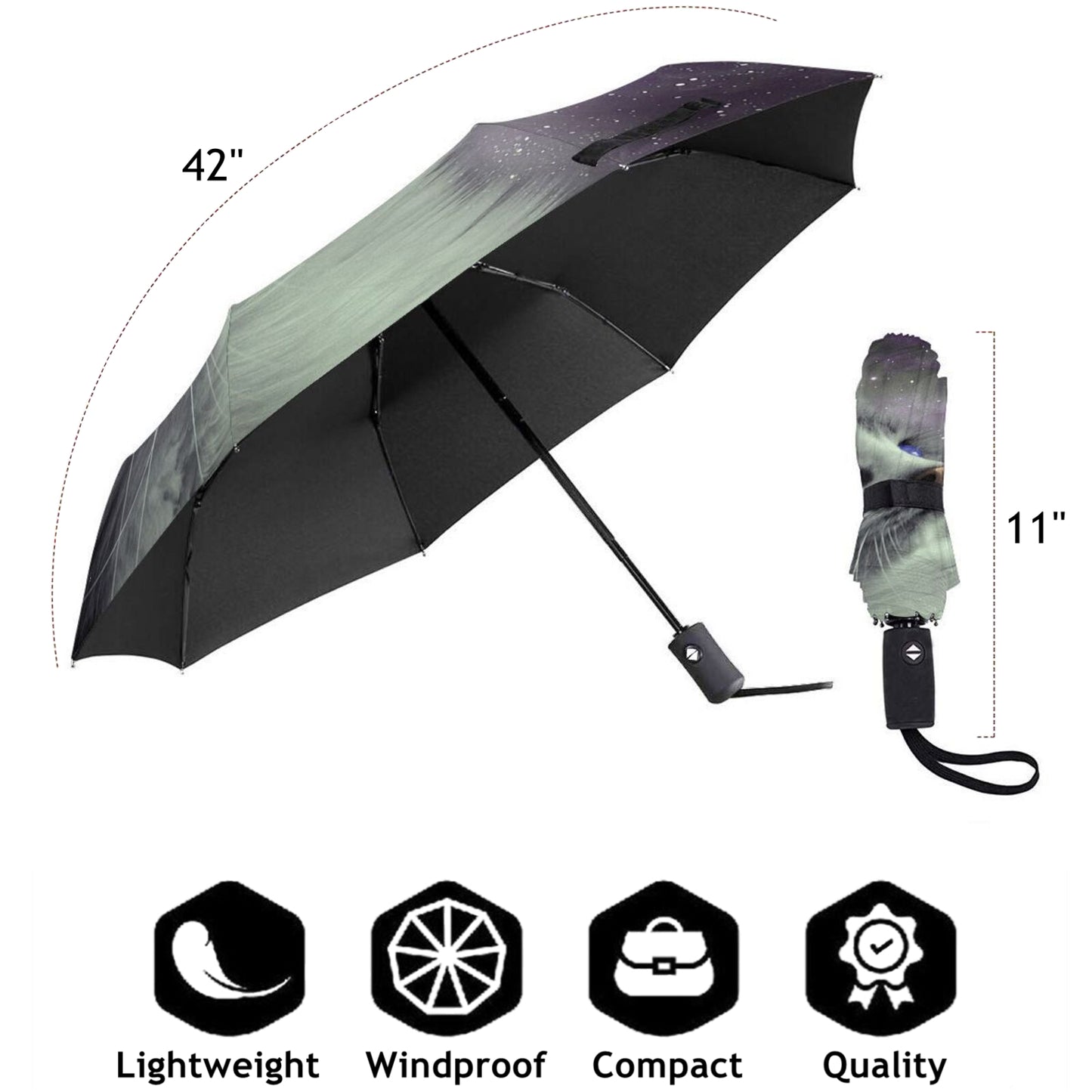 Space Cat Design Folding UV Umbrella Auto Open And Auto Close