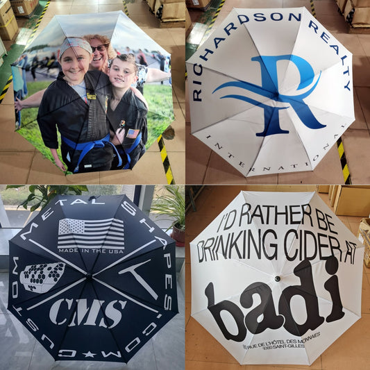 What are the types of custom umbrellas?