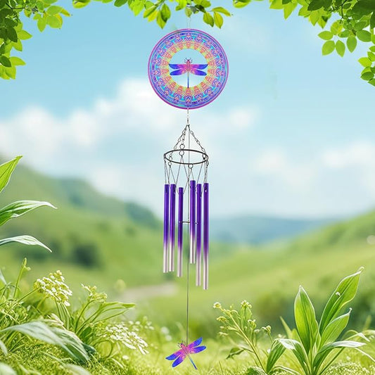 Wind Chimes with Dragonfly Wind Spinner, Gifts for Men, Women, Retirement, Teacher, Parents - Outdoor Hanging Decor Clearance for Garden, Patio, Backyard Or Porch