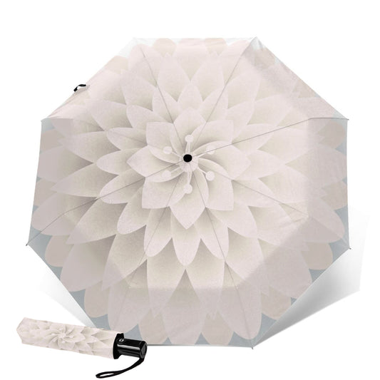 White Flower Design Automatic Mini Umbrella