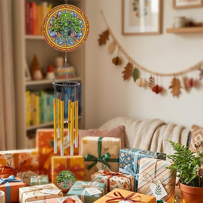 Wind Chimes with Tree of Life Wind Spinner, Gifts for Men, Women, Retirement, Teacher, Parents - Outdoor Hanging Decor Clearance for Garden, Patio, Backyard Or Porch