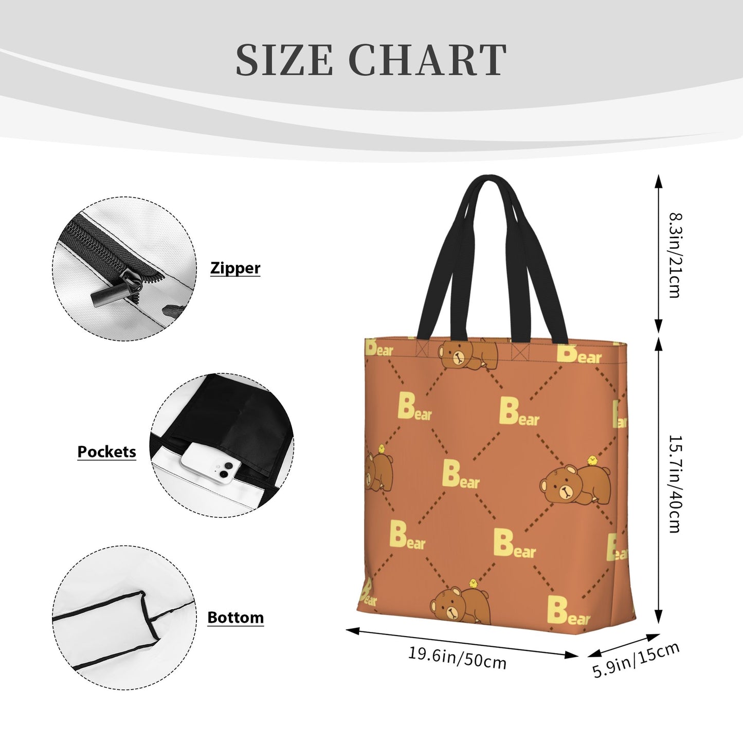 Shoulder Tote Bags With Zipper