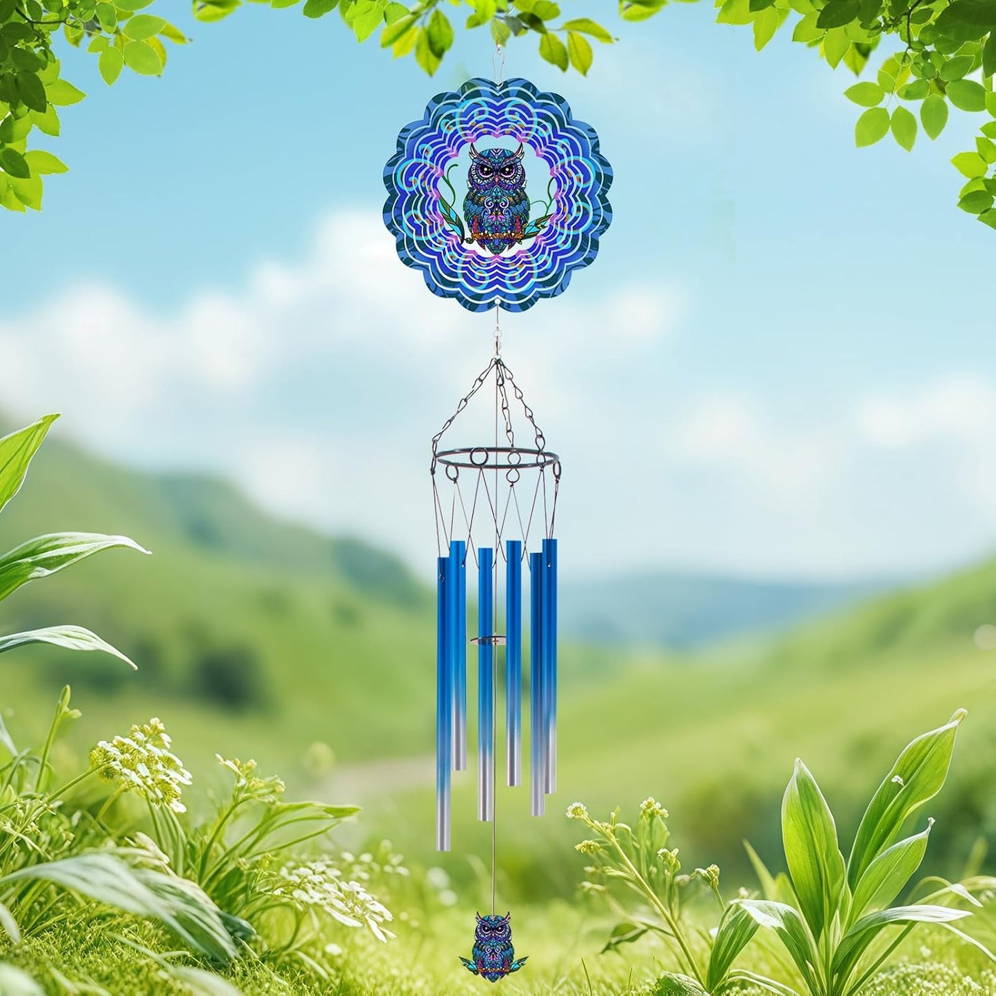 Wind Chimes with Rooster Wind Spinner, Chicken Gifts for Men, Women, Retirement, Teacher, Parents - Outdoor Hanging Decor Clearance for Garden, Patio, Backyard Or Porch