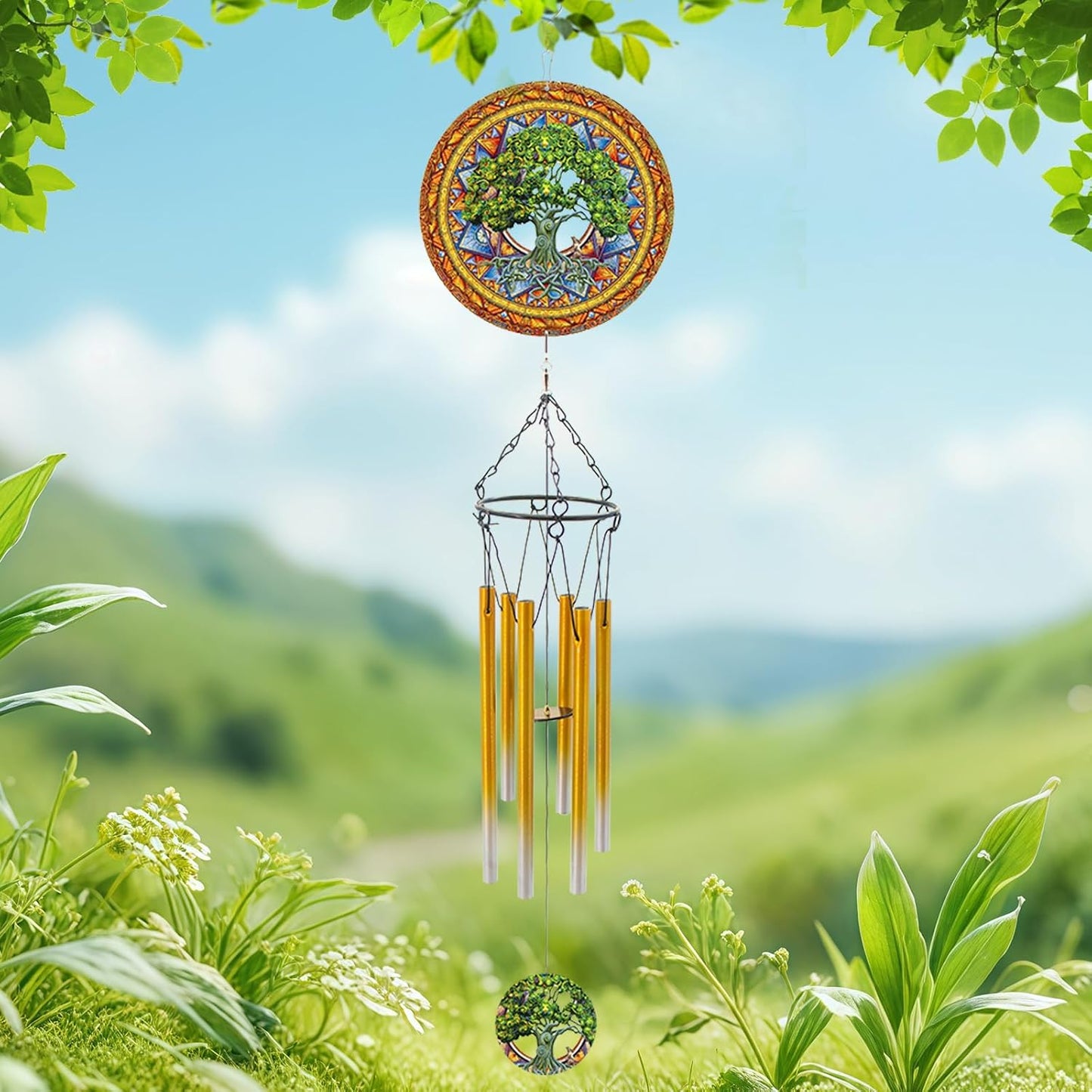 Wind Chimes with Rooster Wind Spinner, Chicken Gifts for Men, Women, Retirement, Teacher, Parents - Outdoor Hanging Decor Clearance for Garden, Patio, Backyard Or Porch