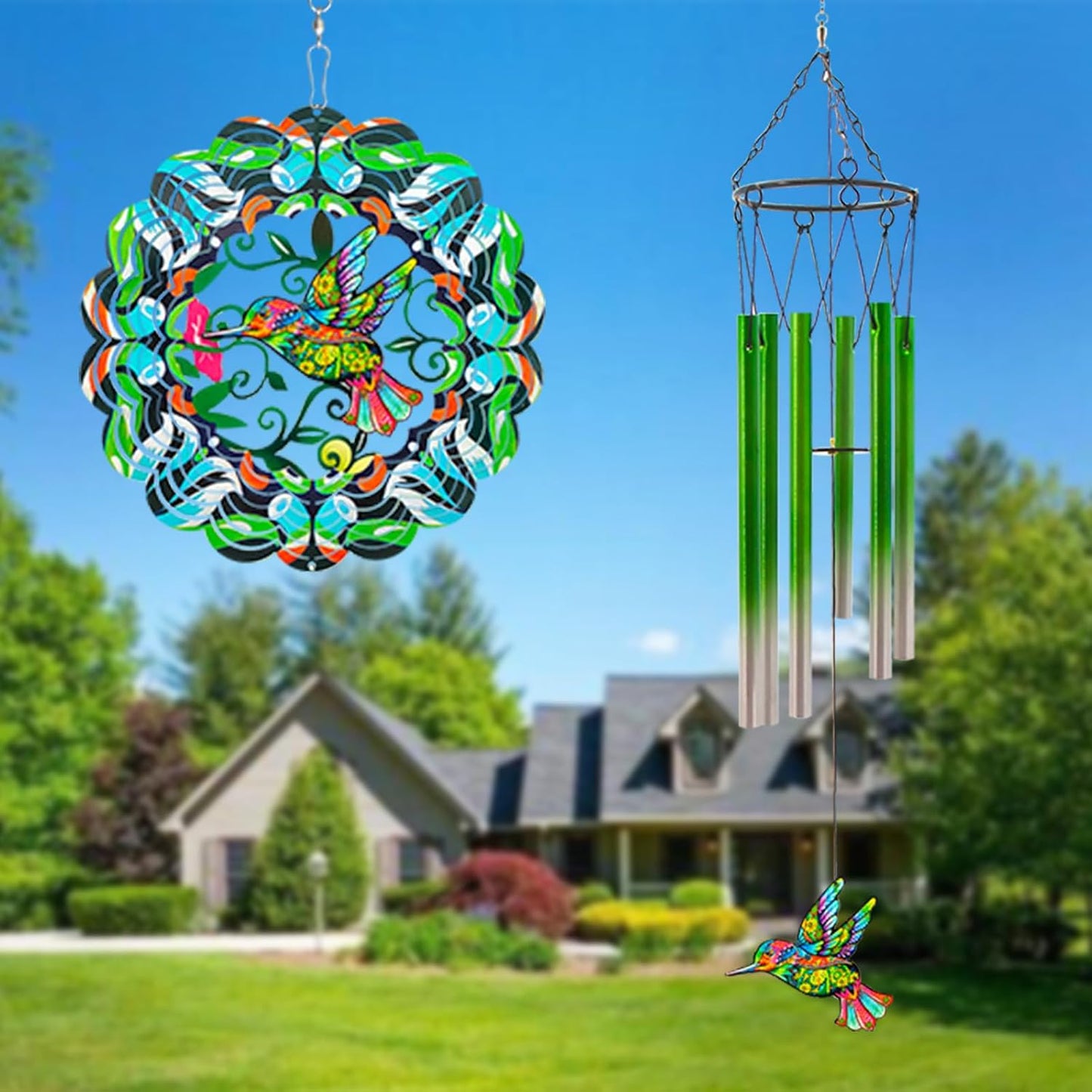 Wind Chimes with Rooster Wind Spinner, Chicken Gifts for Men, Women, Retirement, Teacher, Parents - Outdoor Hanging Decor Clearance for Garden, Patio, Backyard Or Porch