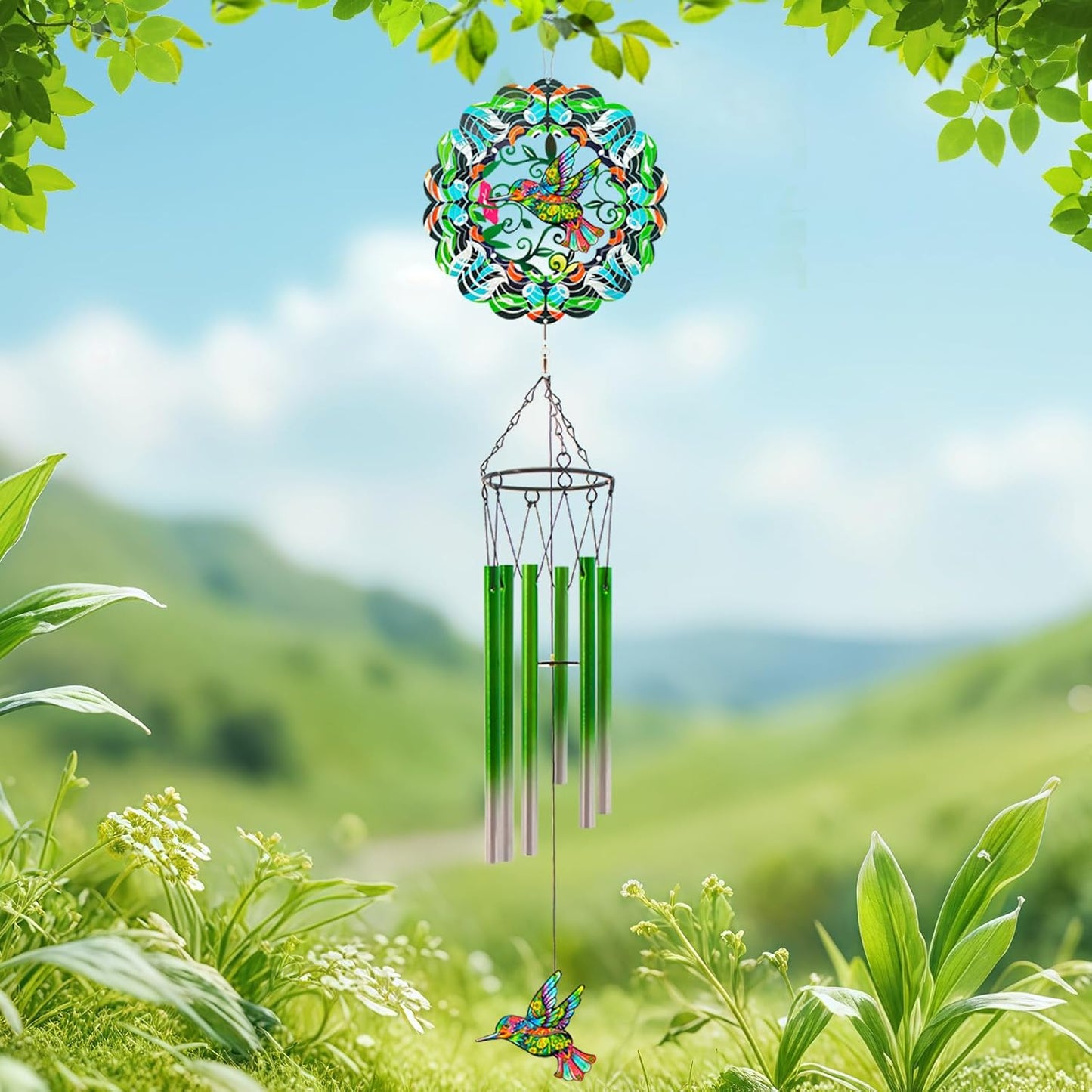 Wind Chimes with Rooster Wind Spinner, Chicken Gifts for Men, Women, Retirement, Teacher, Parents - Outdoor Hanging Decor Clearance for Garden, Patio, Backyard Or Porch