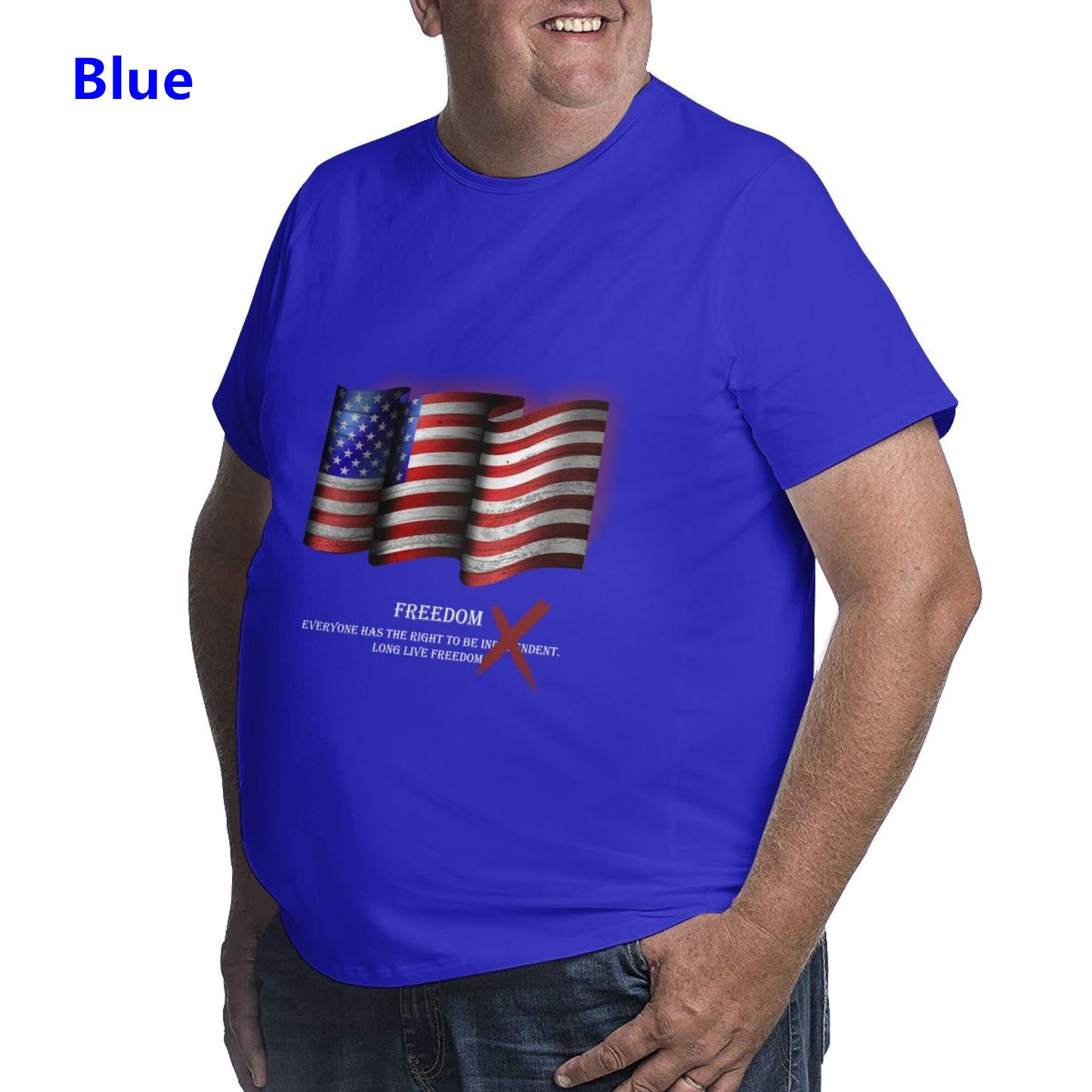 Flag Design Extra Large Plus Size Oversized T Shirts For Men