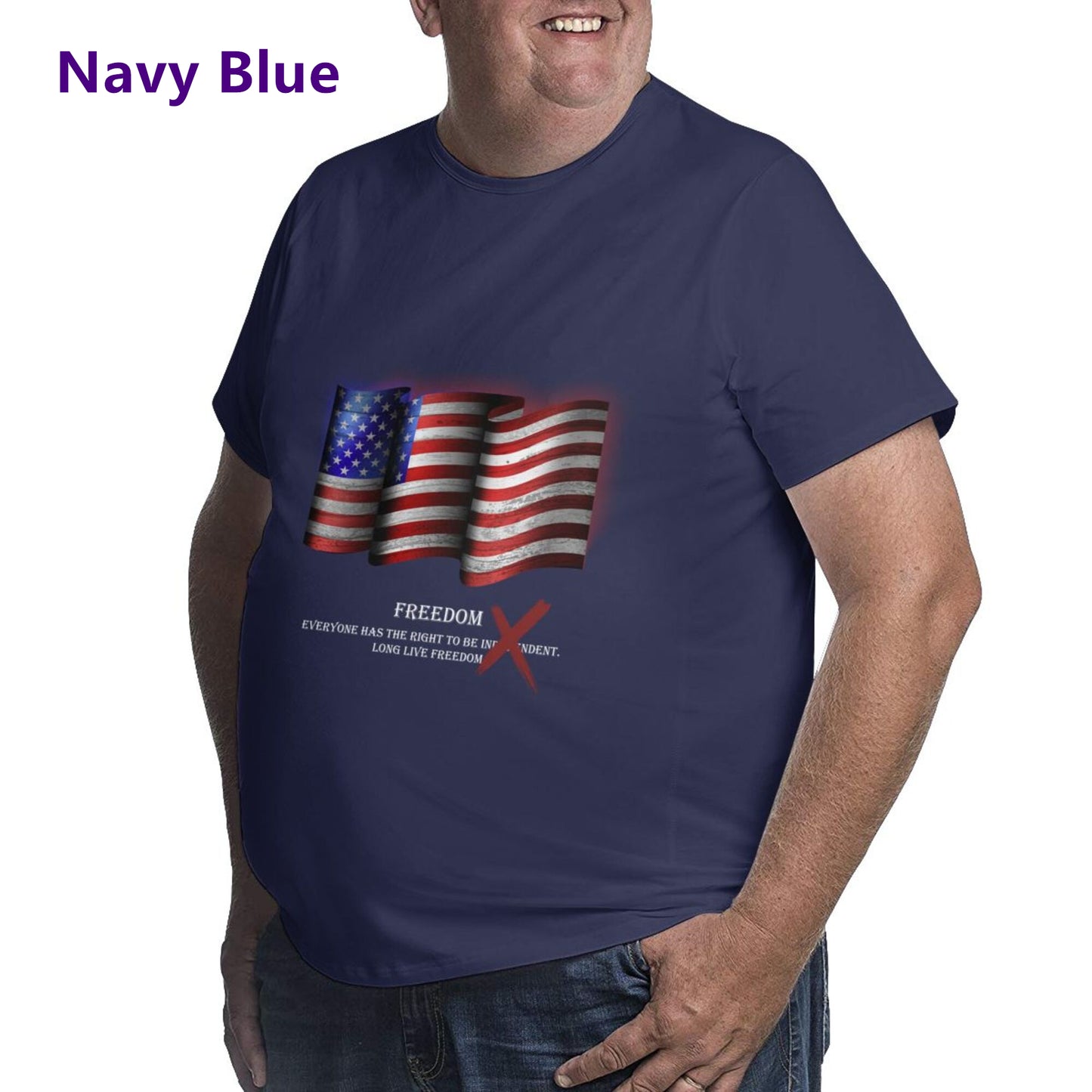 Flag Design Extra Large Plus Size Oversized T Shirts For Men