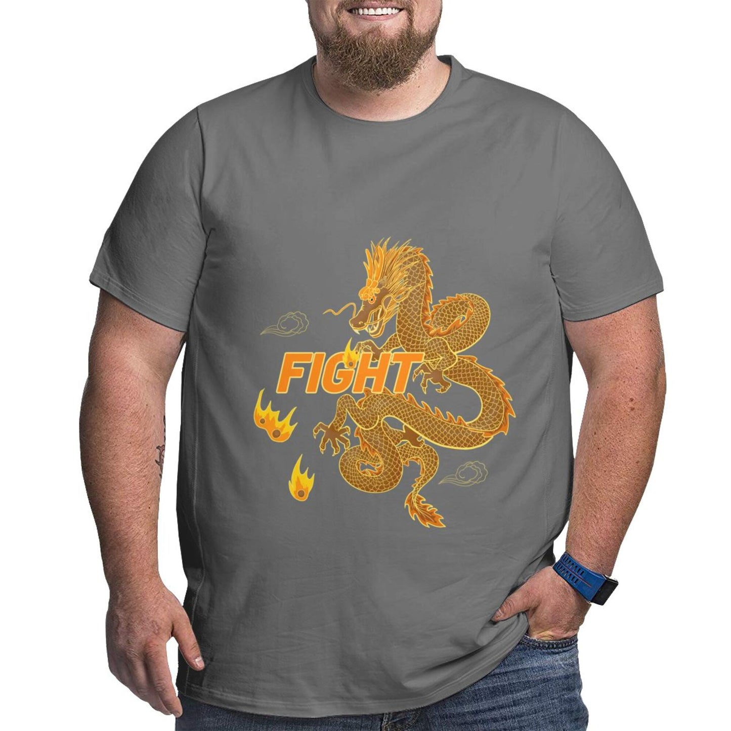 Dragon Design Men Extra Large Plus Size Oversized T Shirts