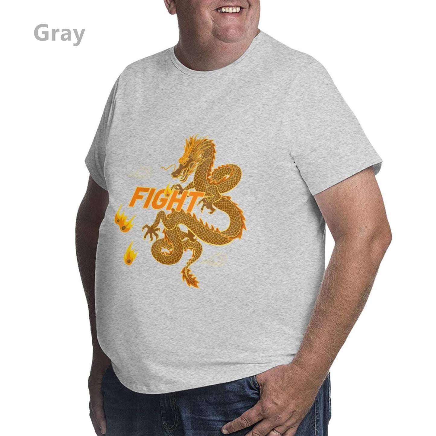 Dragon Design Men Extra Large Plus Size Oversized T Shirts
