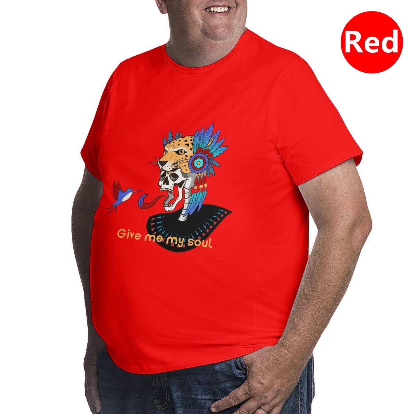 Skull And Hummingbird Men's Extra Large Plus Size Oversized T Shirts
