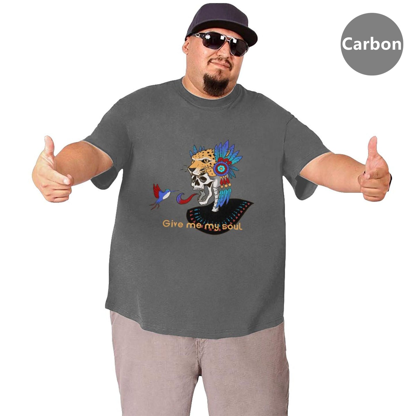 Skull And Hummingbird Men's Extra Large Plus Size Oversized T Shirts