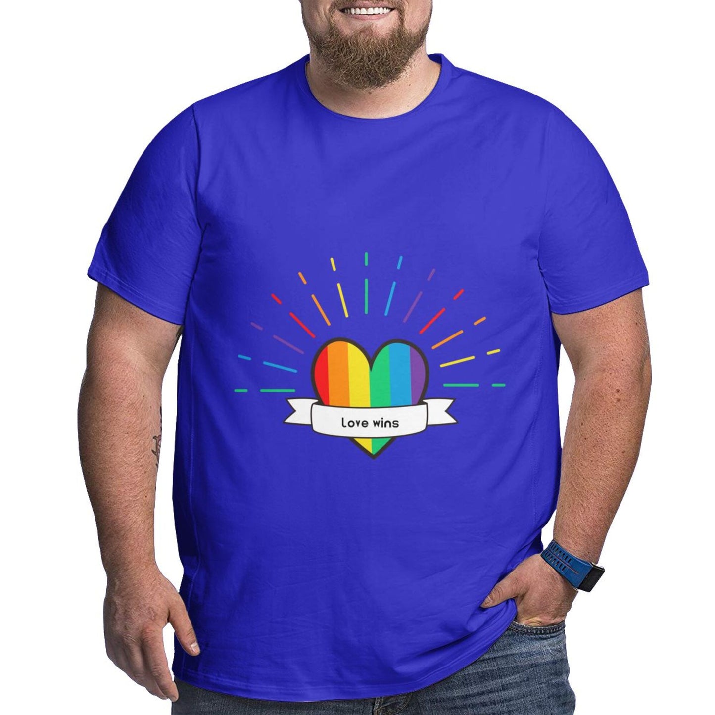 Heart-Shaped Rainbow Extra Large Tall Mens T Shirts