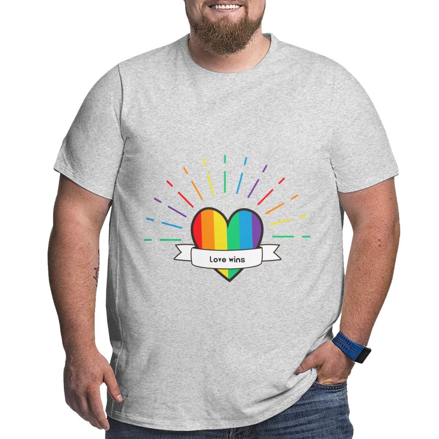 Heart-Shaped Rainbow Extra Large Tall Mens T Shirts