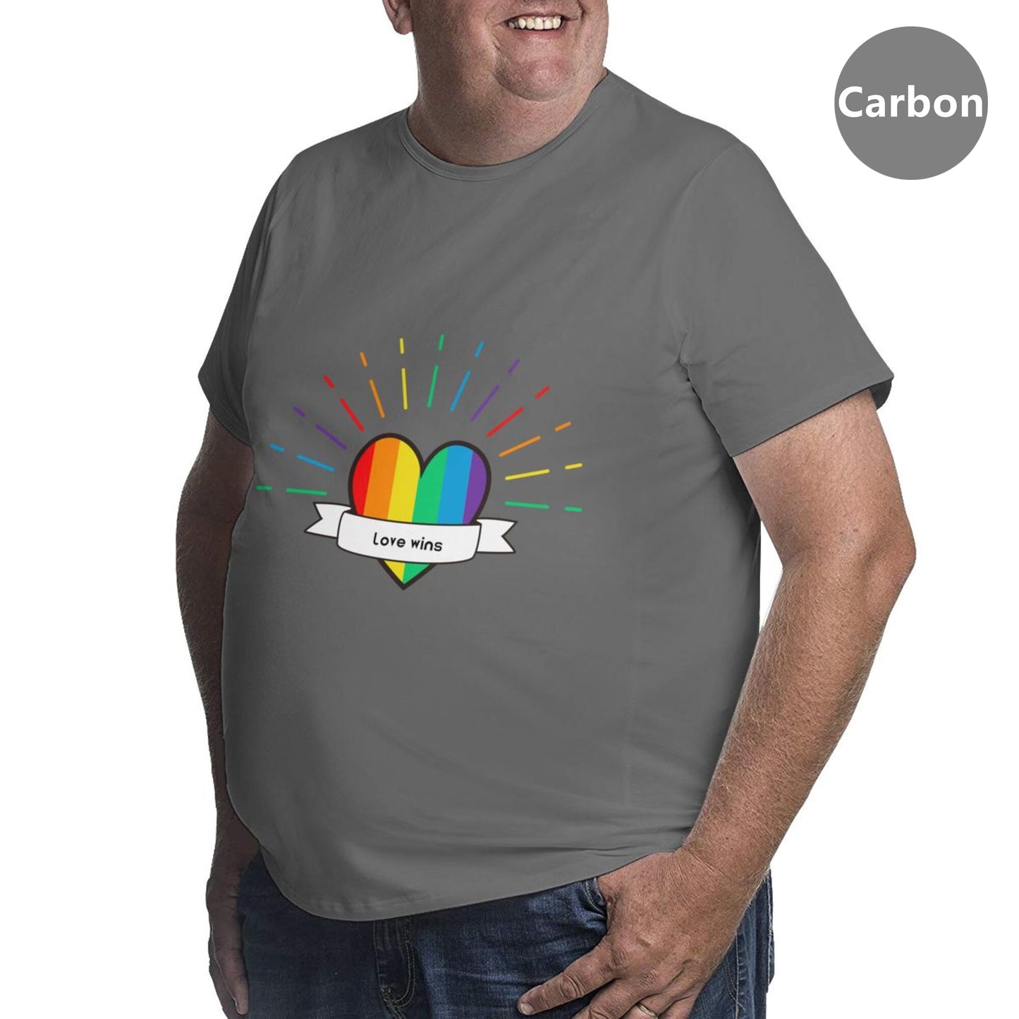 Heart-Shaped Rainbow Extra Large Tall Mens T Shirts
