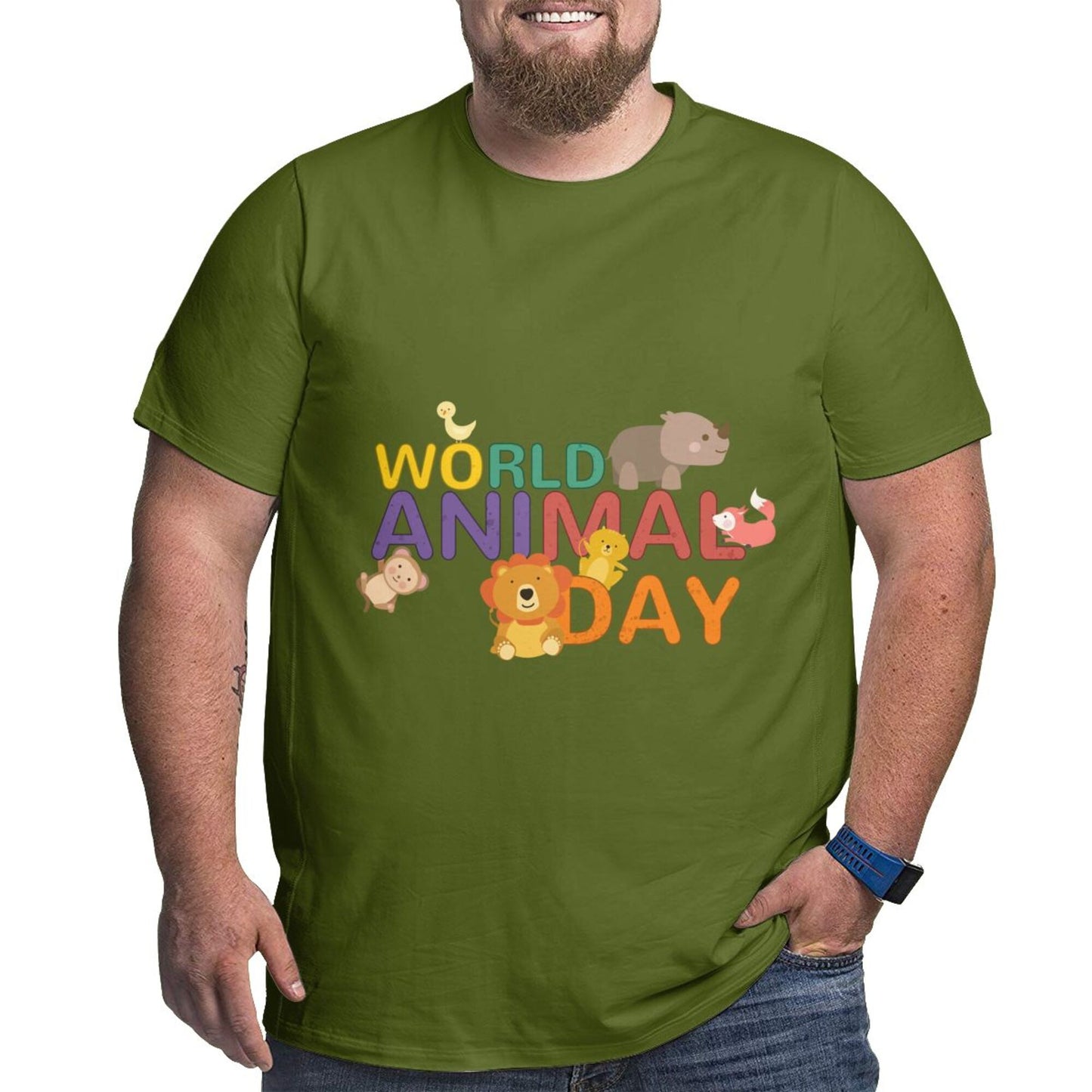 World Animal Day Extra Large Tall Mens T Shirts