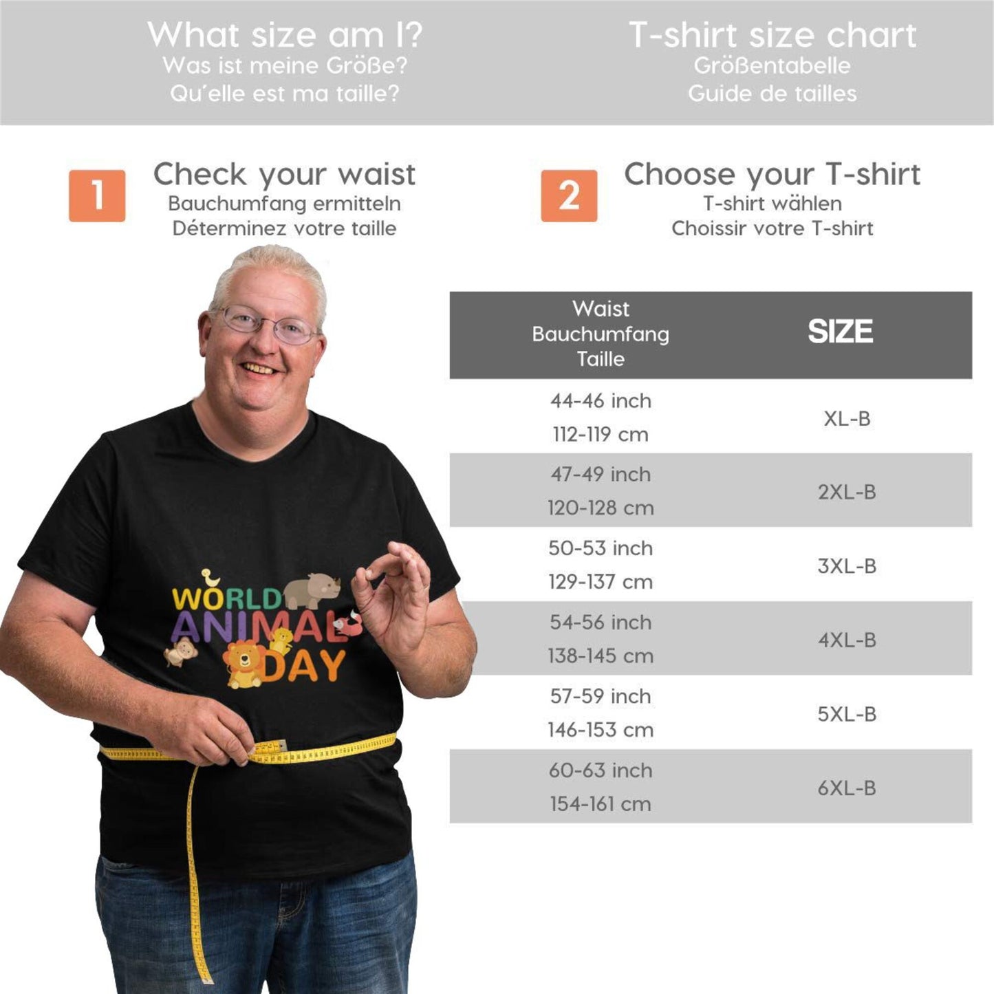 World Animal Day Extra Large Tall Mens T Shirts