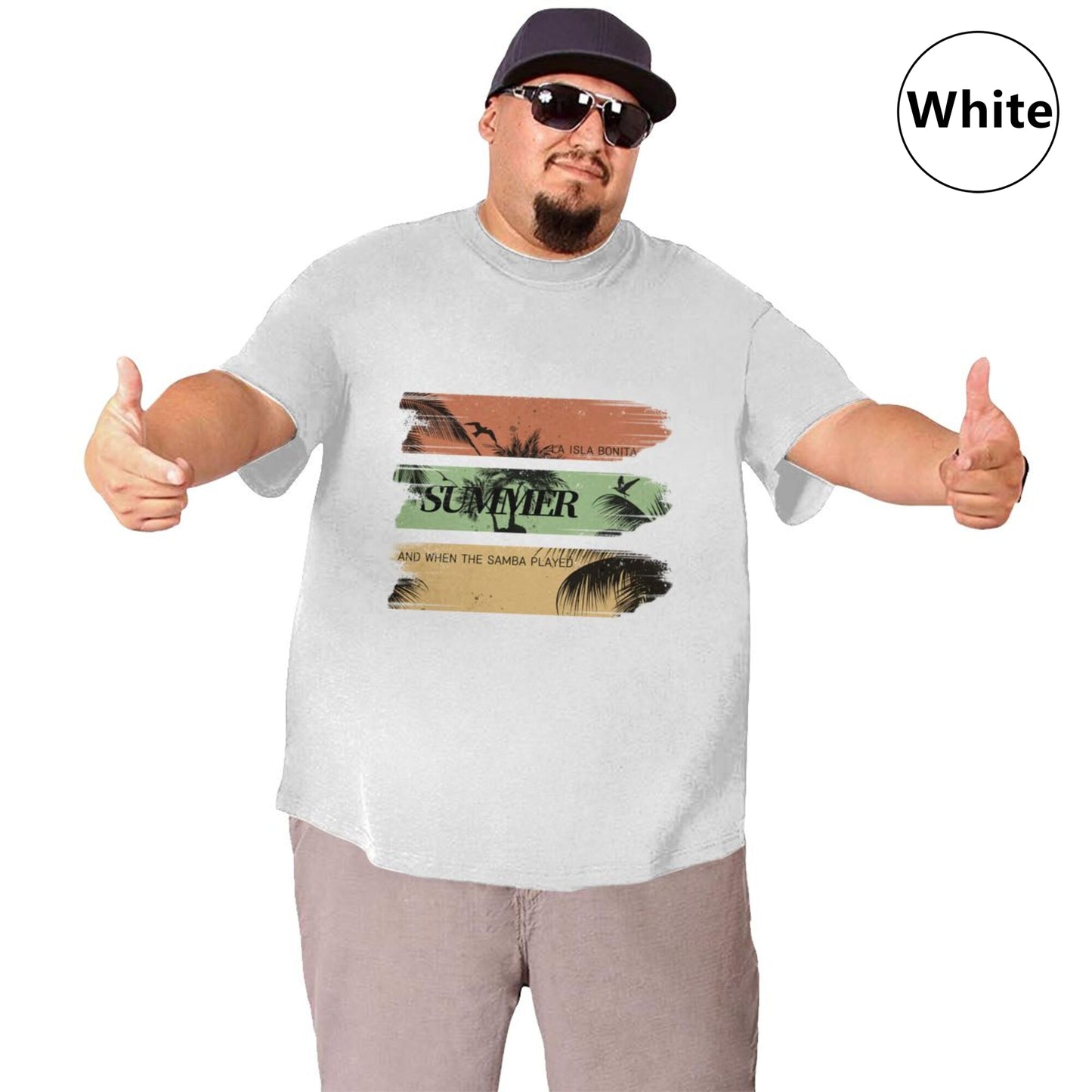 Summer Palm Trees Extra Large Plus Size Oversized T Shirts For Men