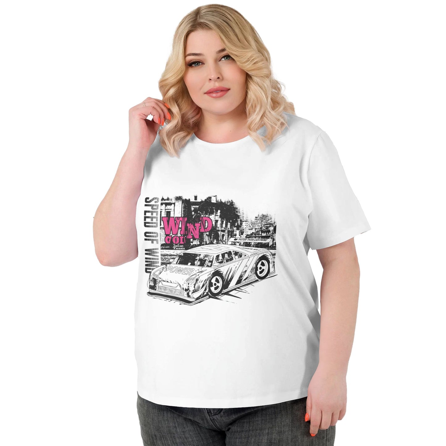Speed Of Wind Women Extra Large Plus Size T Shirts