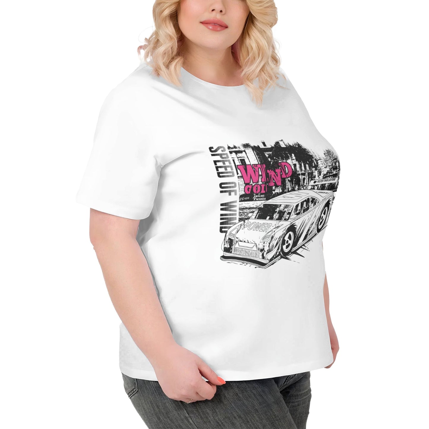 Speed Of Wind Women Extra Large Plus Size T Shirts