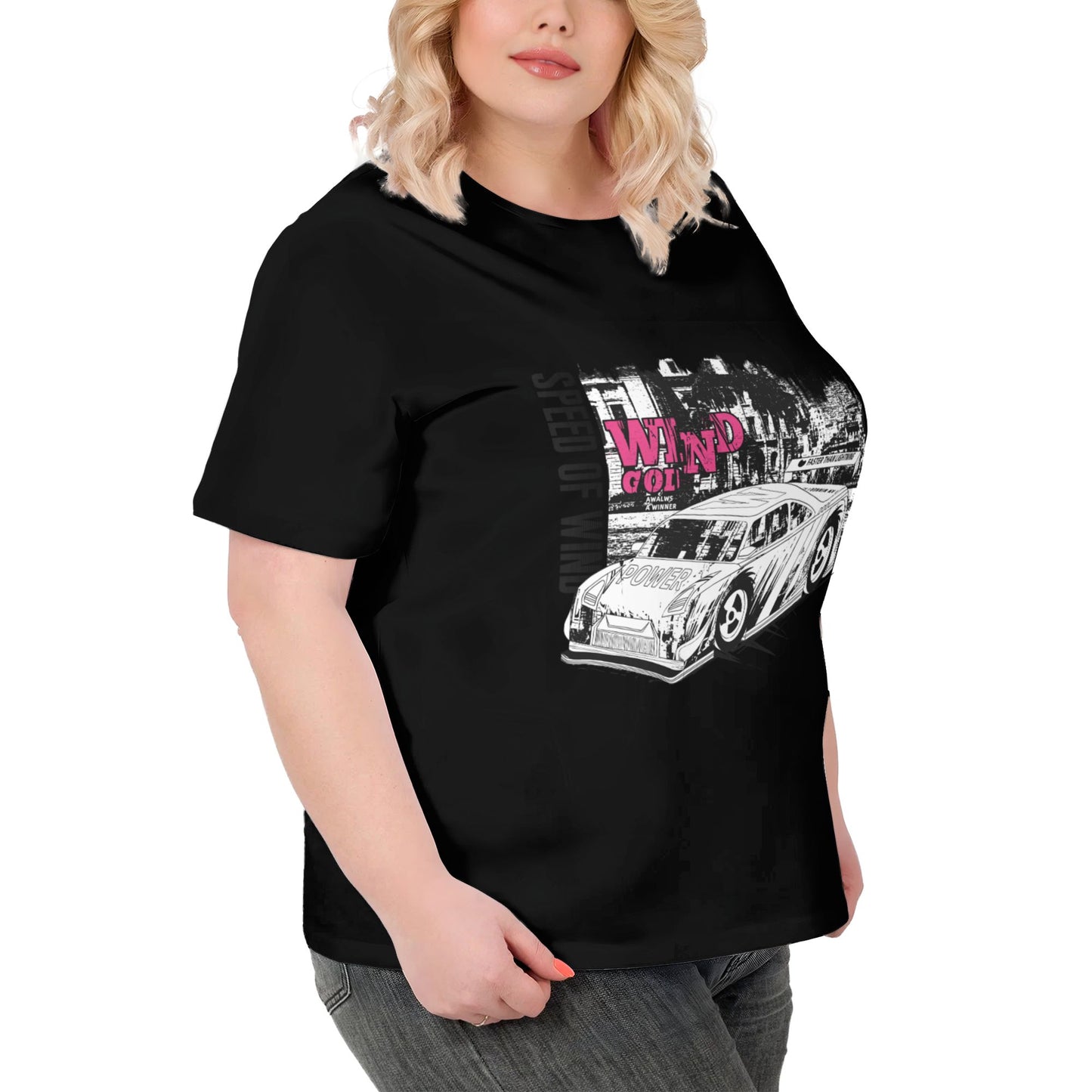 Speed Of Wind Women Extra Large Plus Size T Shirts