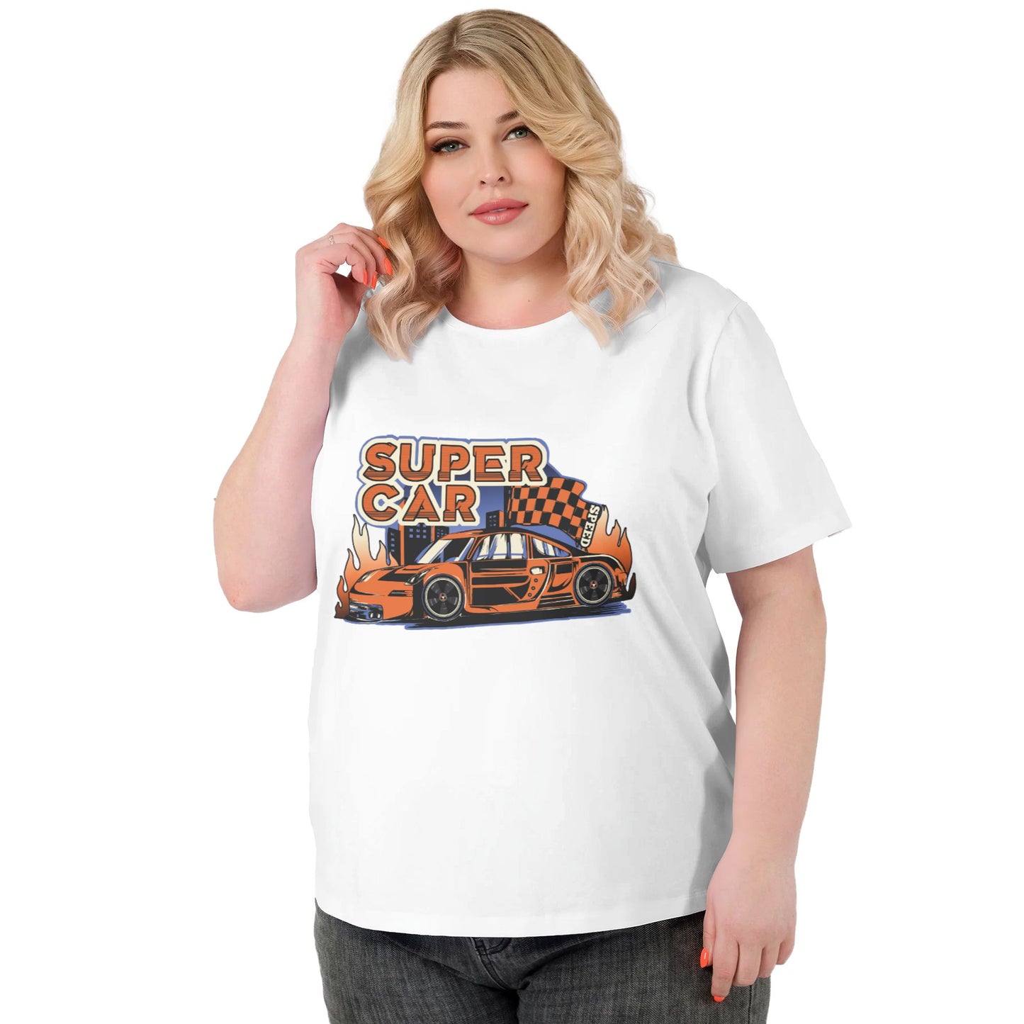 Super Car Women Extra Large Plus Size T Shirts