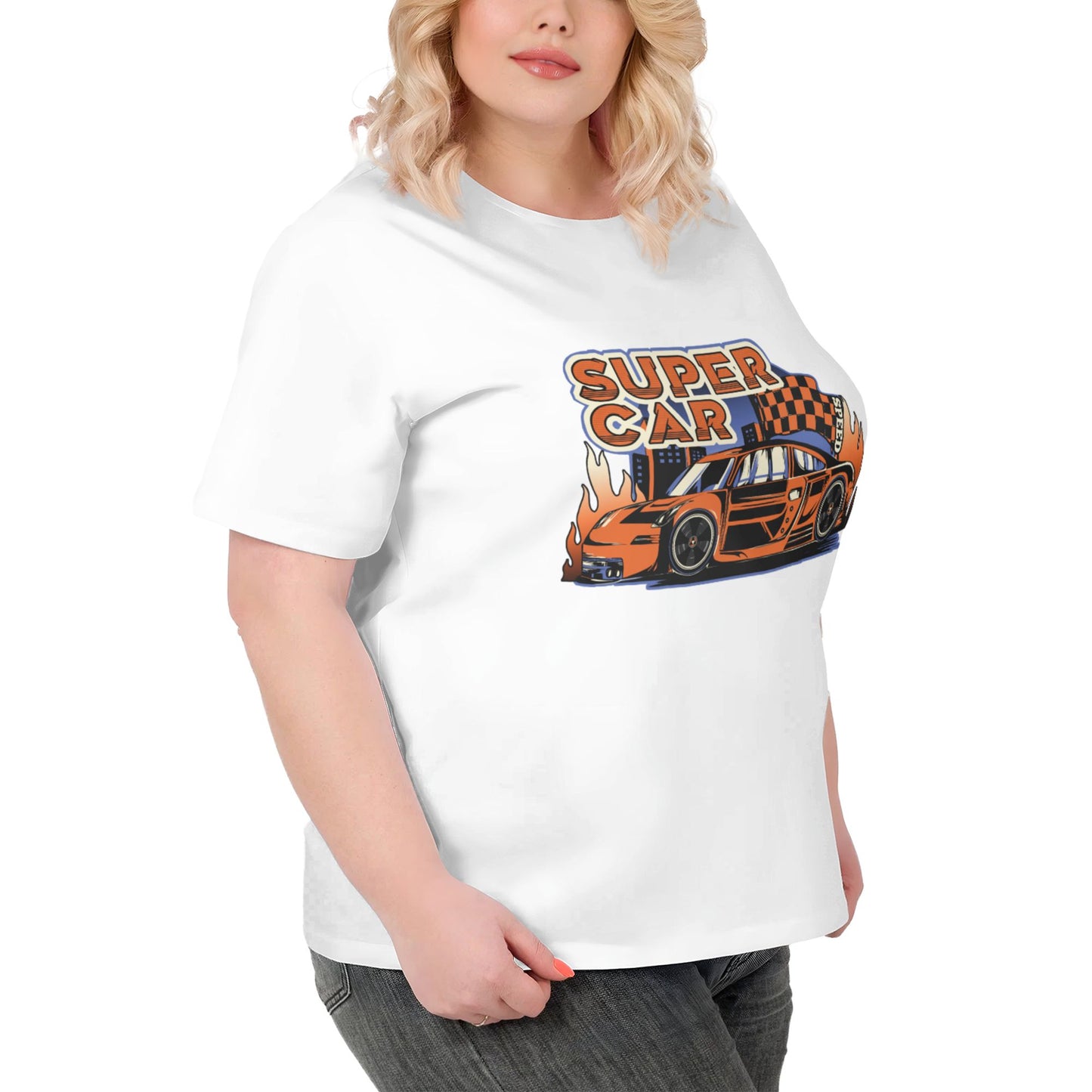 Super Car Women Extra Large Plus Size T Shirts